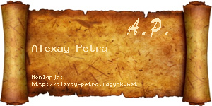 Alexay Petra névjegykártya