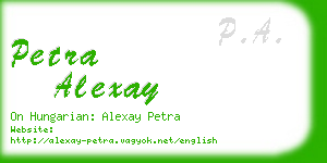 petra alexay business card